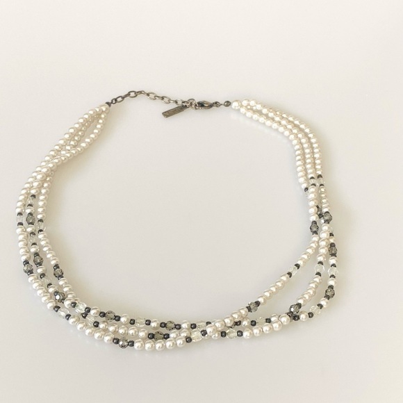 Napier Necklace 3 strands faux pearls 16”+3” - Picture 1 of 9